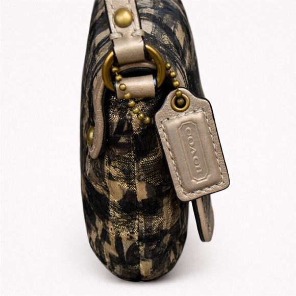 Coach Kristin Op Art pattern in a metallic gold EUC - Picture 9 of 14